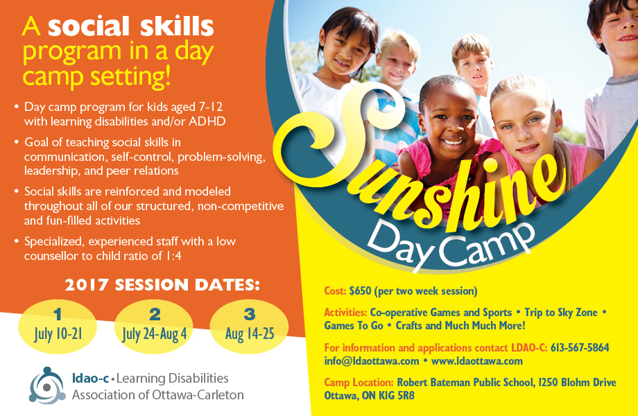 Sunshine Day Camp LDAOC Learning Disabilities Association of Ottawa